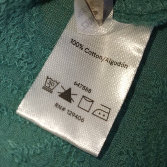 Trendy teal Boho open crochet top shirt cover up - Picture 13 of 15